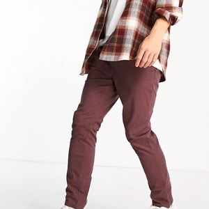 Skinny chinos with elasticated waist in brown *Brand New*